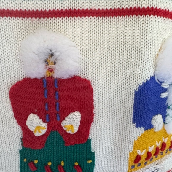 Vintage Jennifer Moore hand knit novelty rare winter arctic Eskimo sweater. - Picture 3 of 13